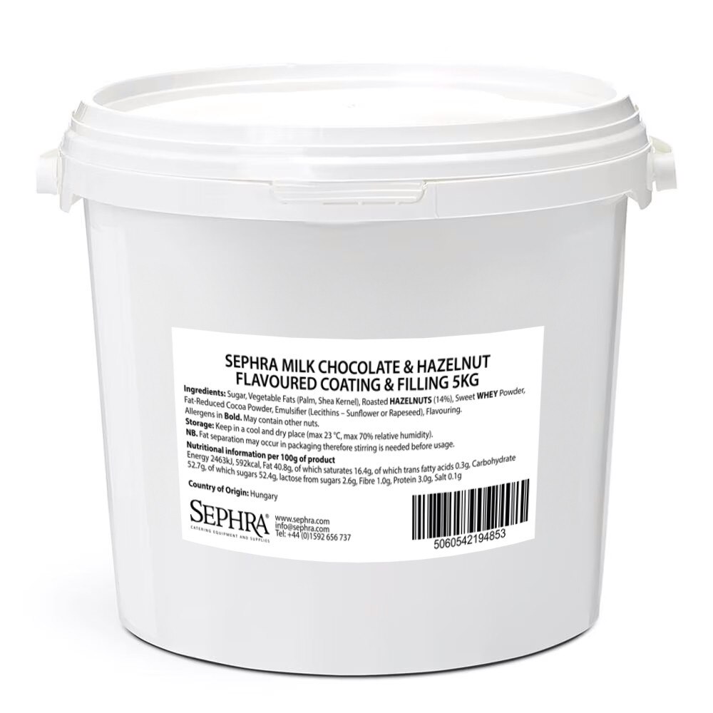 Sephra Milk Chocolate Hazelnut Coating and Filling Cream 5kg